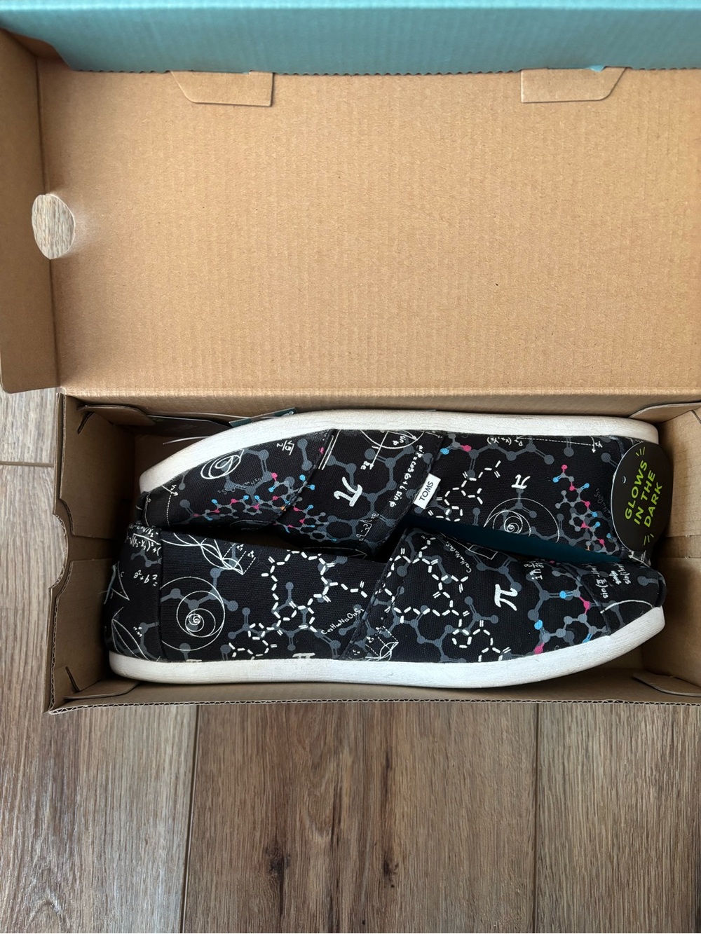 TOMS Black Glow in the dark Alpargata with Science Molecule Print